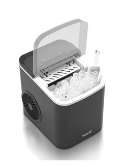 Saachi Electric Ice Maker, 1.3 Liters Water Tank Capacity, Dispenses 9pcs Bullet-shaped Ice every 6 minutes, 12 Kgs Ice in 24 Hours, Removable Ice Basket 1.3 L 100 W NL-IM-452 Dark Grey  - Image 4