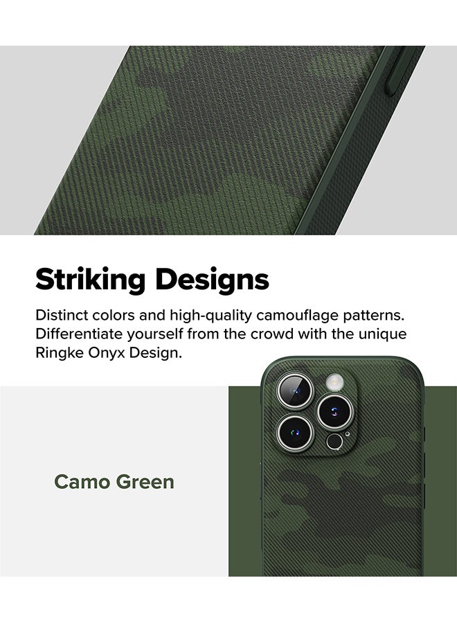 Ringke Onyx Case Compatible with iPhone 16 Pro Max , Enhanced Grip TPU Shockproof Rugged TPU Bumper Drop Protection Back Phone Cover - Camo Green - Image 4