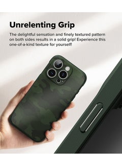 Ringke Onyx Case Compatible with iPhone 16 Pro Max , Enhanced Grip TPU Shockproof Rugged TPU Bumper Drop Protection Back Phone Cover - Camo Green  - Image 3