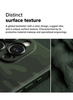 Ringke Onyx Case Compatible with iPhone 16 Pro Max , Enhanced Grip TPU Shockproof Rugged TPU Bumper Drop Protection Back Phone Cover - Camo Green  - Image 2