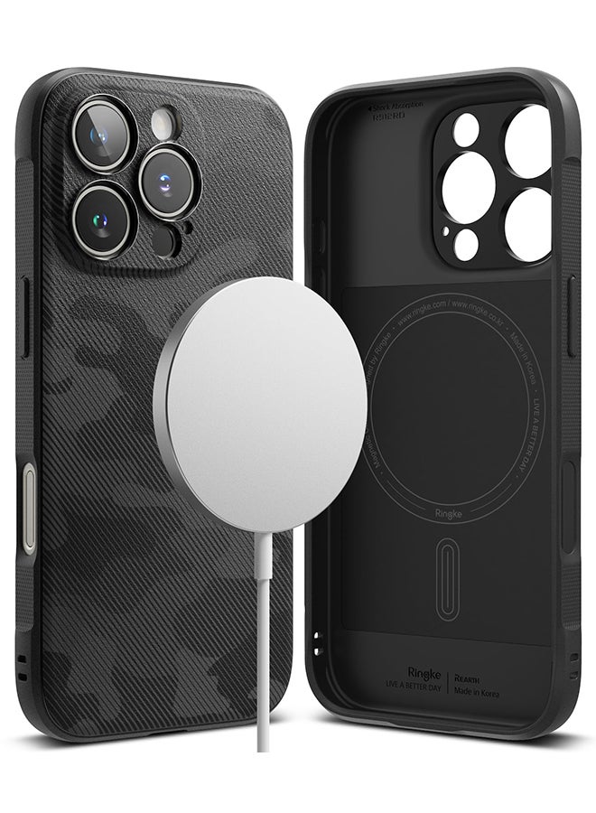 Ringke Onyx Magnetic for iPhone 16 Pro Case , Enhanced Grip Tough Flexible TPU Shockproof Rugged TPU Bumper Drop Protection Phone Cover- Camo Black - Image 1