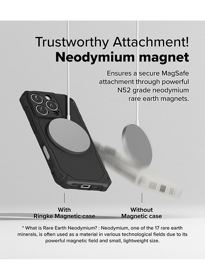 Ringke Rugged Gear Magnetic for iPhone 16 Pro Case [Compatible with MagSafe], Prevents Oily Smudges Non-Slip Enhanced Grip Protective Cover Black - Image 4