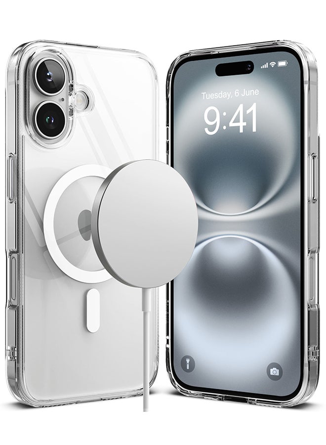 Ringke Fusion Magnetic Case For iPhone 16 Plus Case Cover [Strong Magnet] Anti-Fingerprint Rugged Shockproof Protective Phone Cover- Clear - Image 1