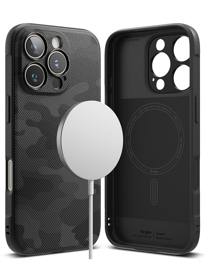 Ringke Onyx Magnetic for iPhone 16 Pro Max Case, Enhanced Grip Tough Flexible TPU Shockproof Rugged TPU Bumper Drop Protection Phone Cover- Camo Black - Image 1