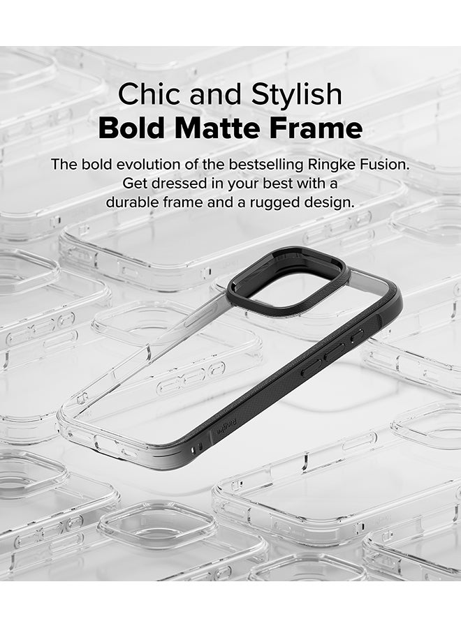 Ringke Fusion Bold Compatible with iPhone 16 Pro Case Cover Firm Grip Frame Anti-Yellowing Frosted Hard Back Shockproof Bumper Back Cover- Black - Image 3
