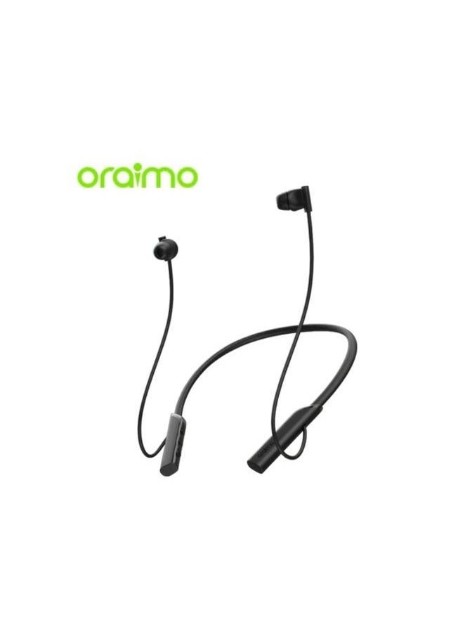 Oraimo - Oraimo Necklace Lite OEB-311 Neckband Wireless in Ear Earphones Deep Bass,30Hrs Playtime,ASAP Charge,ENC Tech,Low-Latency Ergonomic Neckband, Sweat-Resistant Magnetic Earbuds, Dual Pairing black - Image 1