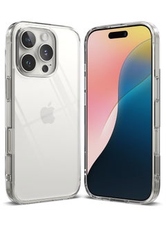 Ringke Fusion Case for iPhone 16 Pro Max , Transparent Hard Back Soft Flexible TPU Bumper Scratch Resistant Shockproof Protection Back Cover- Clear  - Image 1