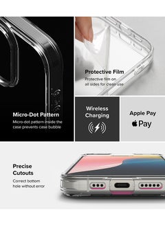 Ringke Fusion Case for iPhone 16 Pro Max , Transparent Hard Back Soft Flexible TPU Bumper Scratch Resistant Shockproof Protection Back Cover- Clear  - Image 5