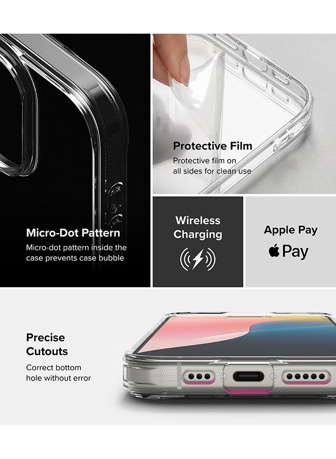 Ringke - Fusion Case for iPhone 16 Pro Max , Transparent Hard Back Soft Flexible TPU Bumper Scratch Resistant Shockproof Protection Back Cover- Clear - Image 1