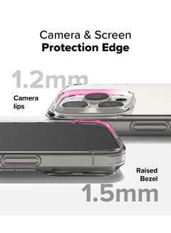 Ringke Fusion Case for iPhone 16 Pro Max , Transparent Hard Back Soft Flexible TPU Bumper Scratch Resistant Shockproof Protection Back Cover- Clear  - Image 4