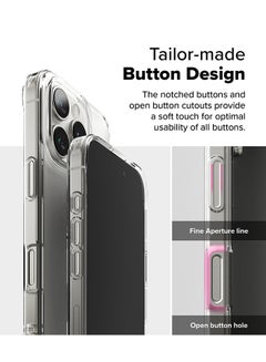 Ringke Fusion Case for iPhone 16 Pro Max , Transparent Hard Back Soft Flexible TPU Bumper Scratch Resistant Shockproof Protection Back Cover- Clear  - Image 3
