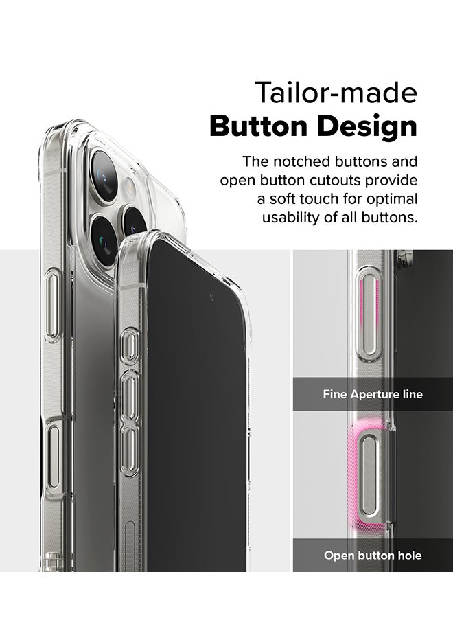 Ringke - Fusion Case for iPhone 16 Pro Max , Transparent Hard Back Soft Flexible TPU Bumper Scratch Resistant Shockproof Protection Back Cover- Clear - Image 1