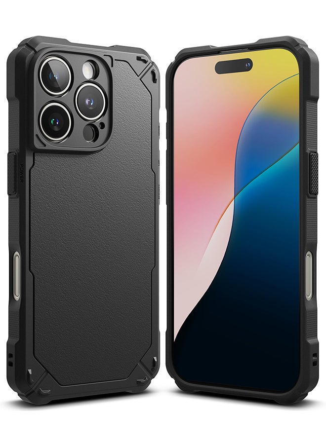 Ringke Rugged Gear For iPhone 16 Pro Case [Compatible with MagSafe], Prevents Oily Smudges Non-Slip Enhanced Grip Protective Back Phone Cover - Black - Image 1