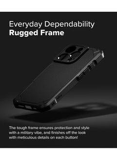 Ringke Rugged Gear For iPhone 16 Pro Case [Compatible with MagSafe], Prevents Oily Smudges Non-Slip Enhanced Grip Protective Back Phone Cover - Black  - Image 4