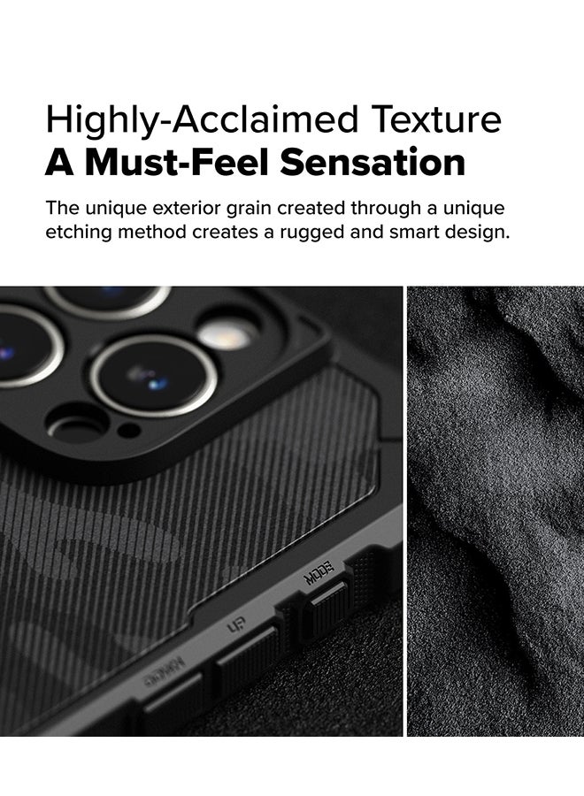 Ringke Rugged Gear For iPhone 16 Pro Case [Compatible with MagSafe], Prevents Oily Smudges Non-Slip Enhanced Grip Protective Back Phone Cover - Camo Black - Image 5