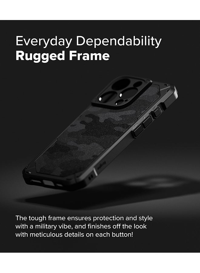 Ringke Rugged Gear For iPhone 16 Pro Case [Compatible with MagSafe], Prevents Oily Smudges Non-Slip Enhanced Grip Protective Back Phone Cover - Camo Black - Image 4