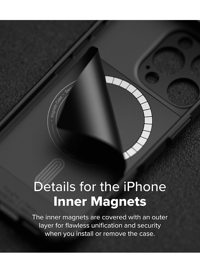 Ringke Rugged Gear Magnetic for iPhone 16 Pro Case [Compatible with MagSafe],Non-Slip Enhanced Grip Protective Back Phone Cover- Camo Black - Image 3