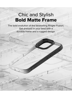 Ringke Fusion Bold For iPhone 16 Pro Max Case Cover Firm Grip Frame Anti-Yellowing Frosted Hard Back Shockproof Bumper Phone Back Cover- Black  - Image 3