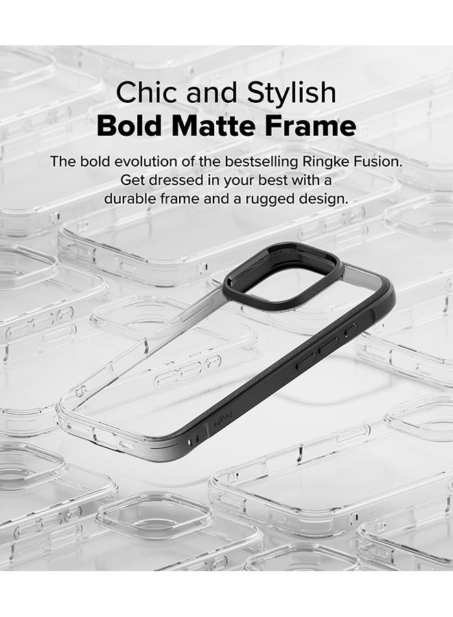 Ringke Fusion Bold For iPhone 16 Pro Max Case Cover Firm Grip Frame Anti-Yellowing Frosted Hard Back Shockproof Bumper Phone Back Cover- Black  - Image 3