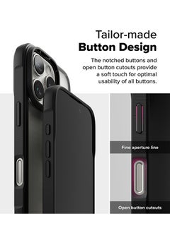 Ringke Fusion Bold For iPhone 16 Pro Max Case Cover Firm Grip Frame Anti-Yellowing Frosted Hard Back Shockproof Bumper Phone Back Cover- Black  - Image 5
