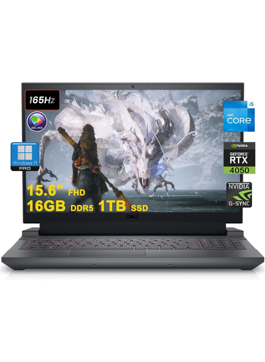 (Upgraded Version) G15 5530 Laptop With 15.6-Inch Display, Core i5-13450HX Processor/16GB RAM/1TB SSD/6GB NVIDIA GeForce RTX 4050 Graphics/Windows 11 Pro English Black