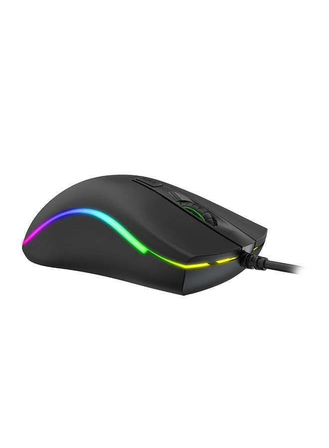 havit Gaming Mouse with 4 Button Design, Ergonomic Wired Computer Mouse,USB Interface Plug and Play for Office and Home Use - Image 1