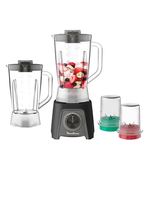 Blendeo+ | Kitchen Blender | 2 Speeds | Including Chopper and Grinder + Additional Jar Black | Removable blades | 1.5 L 450 W LM2CR8M1 Black