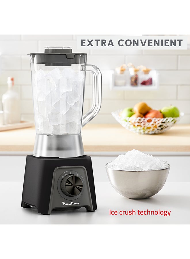 مولينكس Blendeo+ | Kitchen Blender | 2 Speeds | Including Chopper and Grinder + Additional Jar Black | Removable blades | 1.5 L 450 W LM2CR8M1 Black  - Image 5