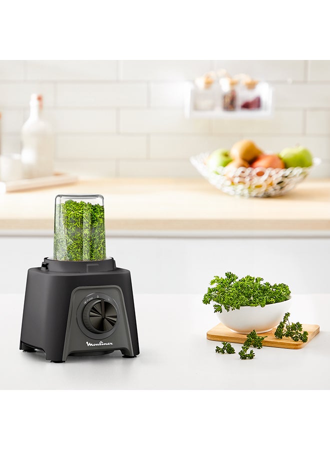 Moulinex - Blendeo+ | Kitchen Blender | 2 Speeds | Including Chopper and Grinder + Additional Jar Black | Removable blades | 1.5 L 450 W LM2CR8M1 Black - Image 1