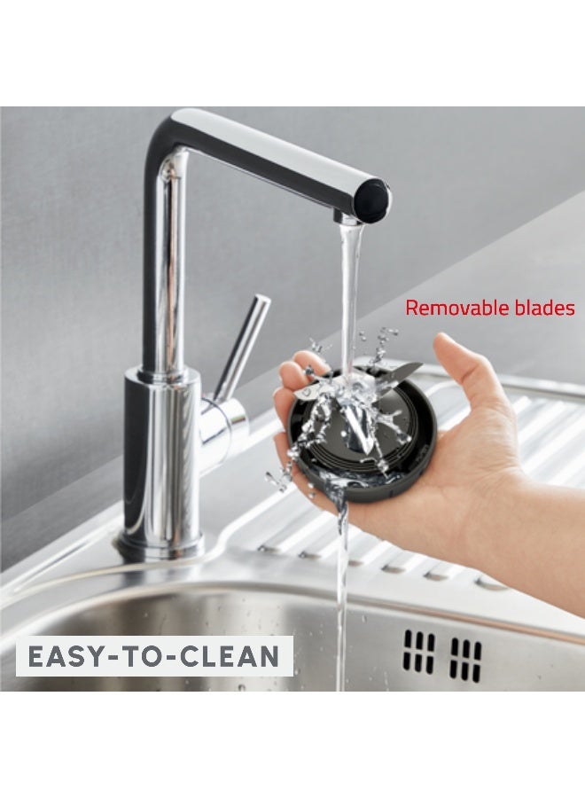 Moulinex Blendeo+ | Kitchen Blender | 2 Speeds | Including Chopper and Grinder + Additional Jar Black | Removable blades | 1.5 L 450 W LM2CR8M1 Black - Image 4