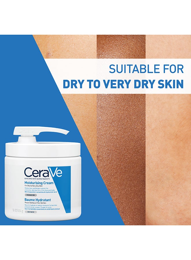 سيرا في - Moisturising Cream With Pump For Dry Skin With Hyaluronic Acid 454(pump)grams - Image 1