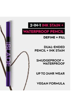 Urban Decay Brow Blade 2-in-1 Eyebrow Pen & Waterproof Pencil, Smudge-proof, Transfer-resistant, Brow Ink Stain & Creamy Brow Pencil, Vegan, Cruelty-free - 0.01 oz Dark Brown  - Image 3