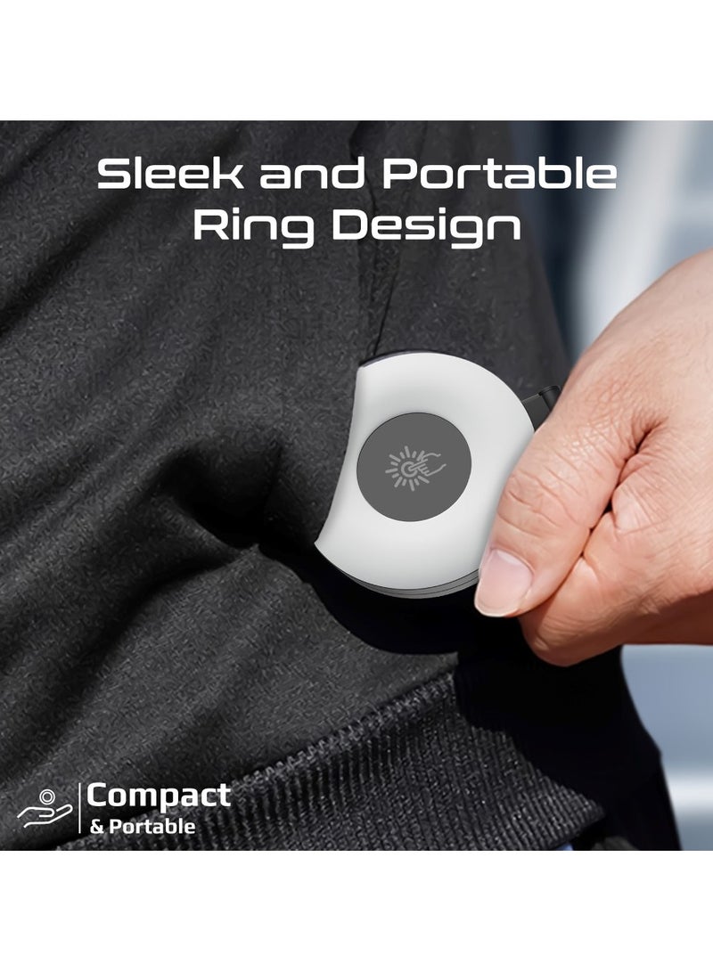 PROMATE - Portable LED Light, Adjustable Selfie Light with 300mAh Battery, MagSafe-Compatible Ring Design, 180-Degree Flip Function, Light Intensity Control and Three Lighting Modes, and Included 20cm Charging Cable, MagHalo Black - Image 1