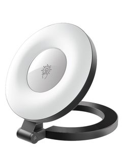 Portable LED Light, Adjustable Selfie Light with 300mAh Battery, MagSafe-Compatible Ring Design, 180-Degree Flip Function, Light Intensity Control and Three Lighting Modes, and Included 20cm Charging Cable, MagHalo Black