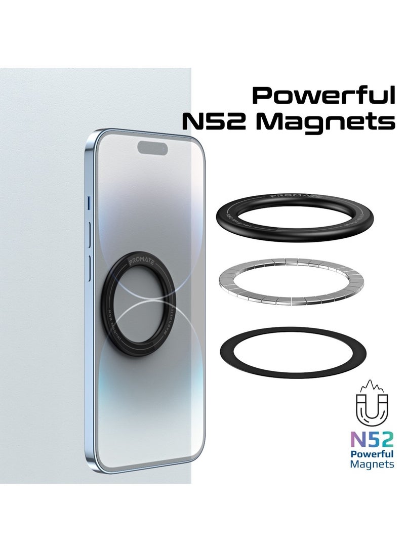 بروميت Universal MagSafe-Compatible Mount with 360-Degree Magnetic Ring for Flexible Adjustment and Secure Hold, Heat-Resistant Adhesive, Durable Fireproof Materials and Residue-Free Removal for Any Surface – Magnetite Black - Image 4