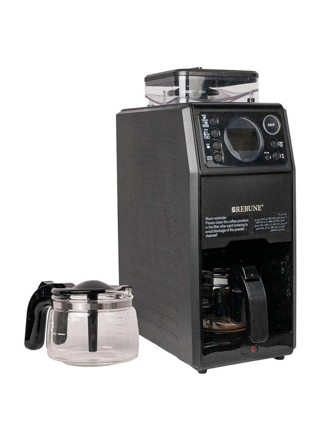ريبون صانعة قهوة بالتنقيط مع مطحنة 3 مستويات حرارة 2 إلى 5 أكواب 850 واط - Image 2