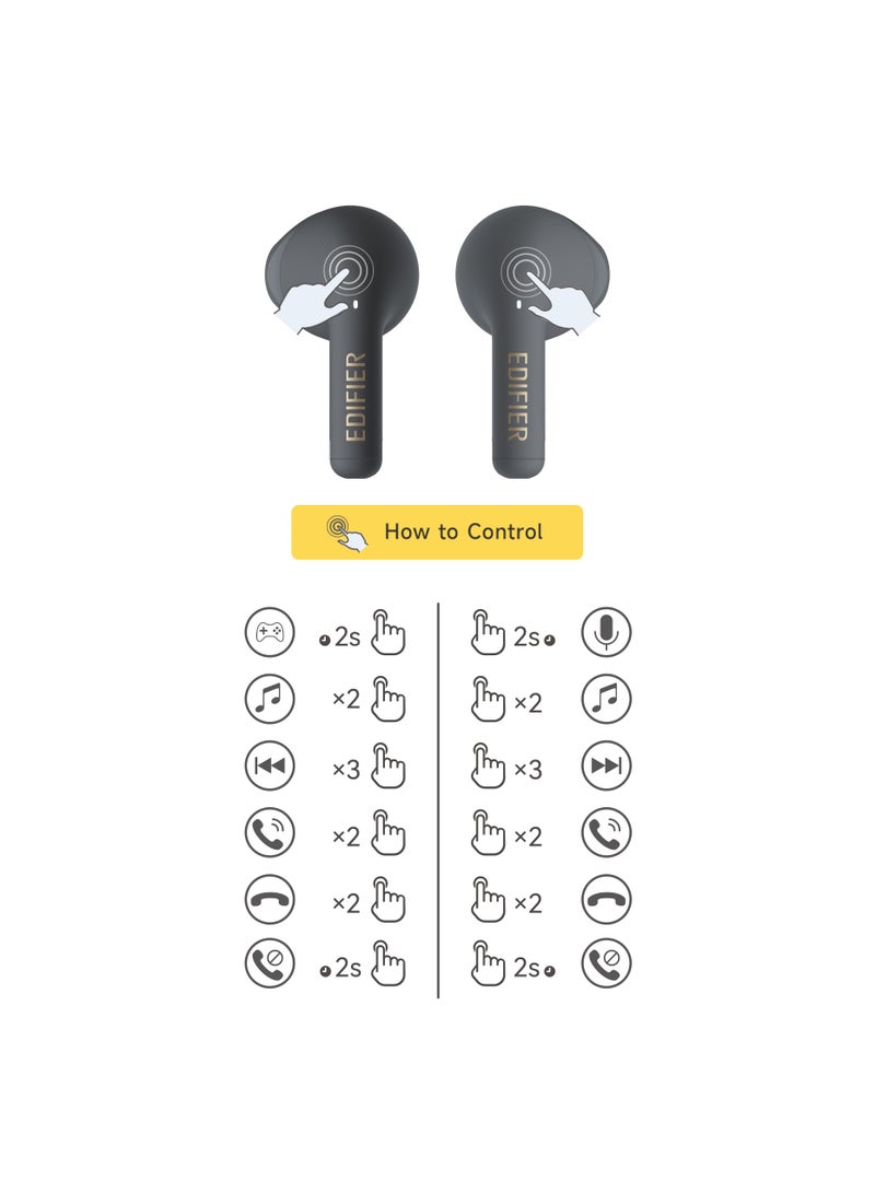 EDIFIER - X2s Bluetooth Earbuds, 26H Battery Life, IP54 water proof, Fast Charge, AI Clear Calls, powerful bass, Low Latency Game Mode Grey - Image 1