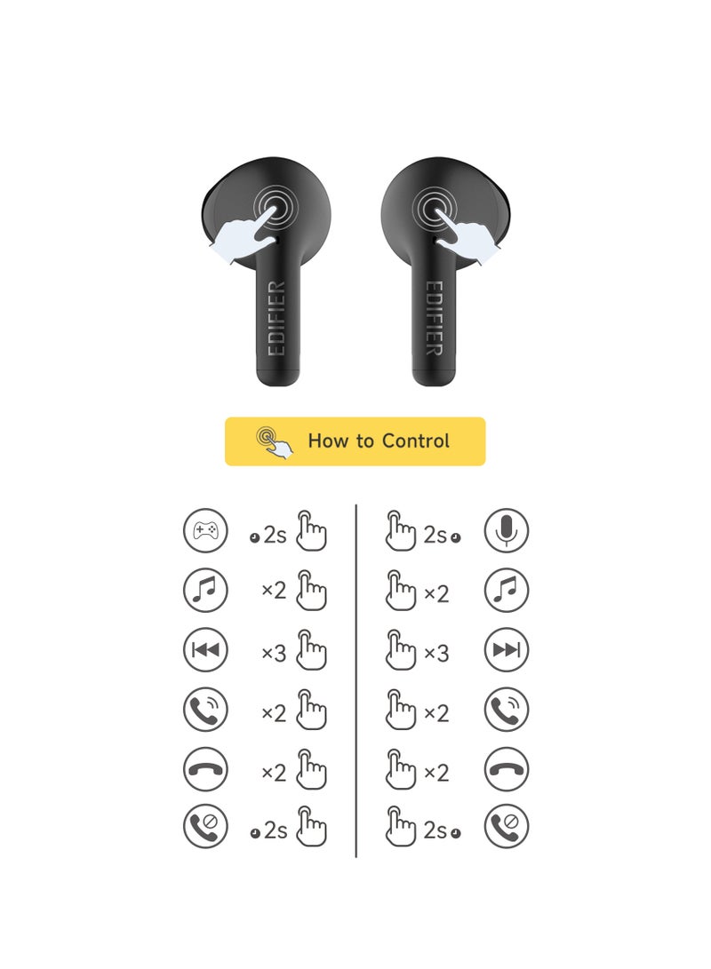 EDIFIER - X2s Bluetooth Earbuds with 26H Battery Life, IP54 Waterproof, AI Clear Calls, Fast Charging, Powerful Bass, Low Latency Game Mode Black - Image 1