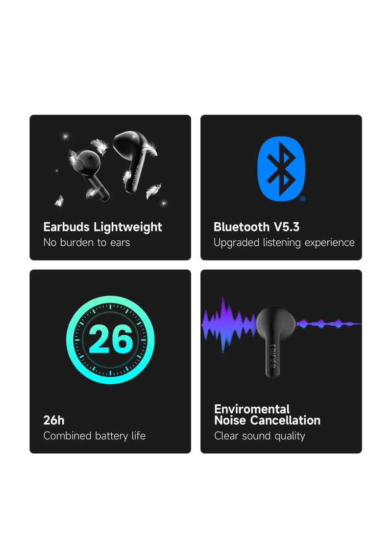 EDIFIER - X2s Bluetooth Earbuds with 26H Battery Life, IP54 Waterproof, AI Clear Calls, Fast Charging, Powerful Bass, Low Latency Game Mode Black - Image 1