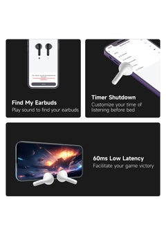 EDIFIER X2s Bluetooth Earbuds, 26H Battery Life, IP54 water proof, Fast Charge, AI Clear Calls, powerful bass, Low Latency Game Mode White  - Image 5