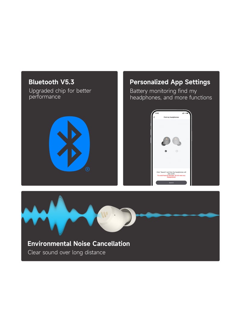 EDIFIER - X3 Lite Bluetooth Earbuds with 18H Playtime, 6mm Drivers, Super Bass, IP55 Water-Resistant, AI Clear Calls, Fast Charge, Low Latency Mode - Lite Ivory - Image 1