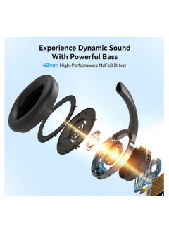 EDIFIER Wireless On-Ear Headphones, 30H Battery, Minimalist design, Powerful Bass, Built-In Microphone, Fast Charge Black  - Image 2