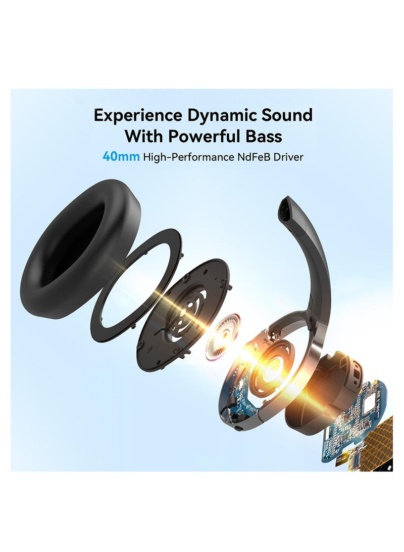 EDIFIER Wireless On-Ear Headphones, 30H Battery, Minimalist design, Powerful Bass, Built-In Microphone, Fast Charge Black - Image 2