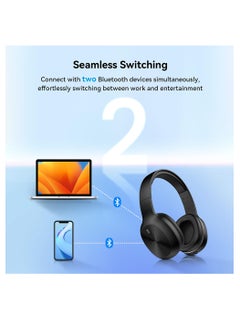 EDIFIER Wireless On-Ear Headphones, 30H Battery, Minimalist design, Powerful Bass, Built-In Microphone, Fast Charge Black  - Image 5