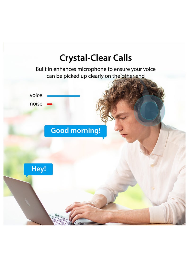 EDIFIER - Wireless On-Ear Headphones, 30H Battery, Powerful Bass, Built-In Microphone, Fast Charge Grey - Image 1