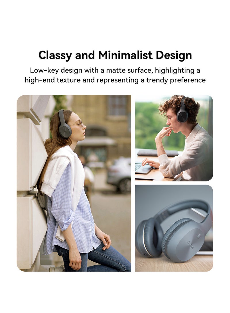 EDIFIER - Wireless On-Ear Headphones, 30H Battery, Powerful Bass, Built-In Microphone, Fast Charge Grey - Image 1