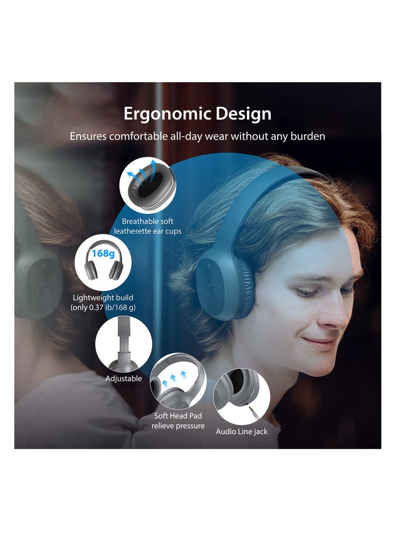 EDIFIER - Wireless On-Ear Headphones, 30H Battery, Powerful Bass, Built-In Microphone, Fast Charge Grey - Image 1