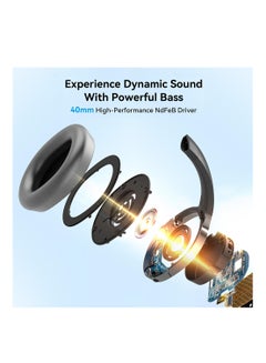 EDIFIER Wireless On-Ear Headphones, 30H Battery, Powerful Bass, Built-In Microphone, Fast Charge Grey  - Image 2