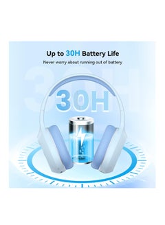 EDIFIER Wireless On-Ear Headphones, 30H Battery, Minimalist design, Powerful Bass, Built-In Microphone, Fast Charge Blue  - Image 3