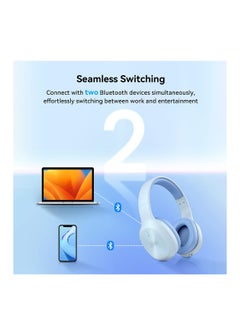 EDIFIER Wireless On-Ear Headphones, 30H Battery, Minimalist design, Powerful Bass, Built-In Microphone, Fast Charge Blue  - Image 5